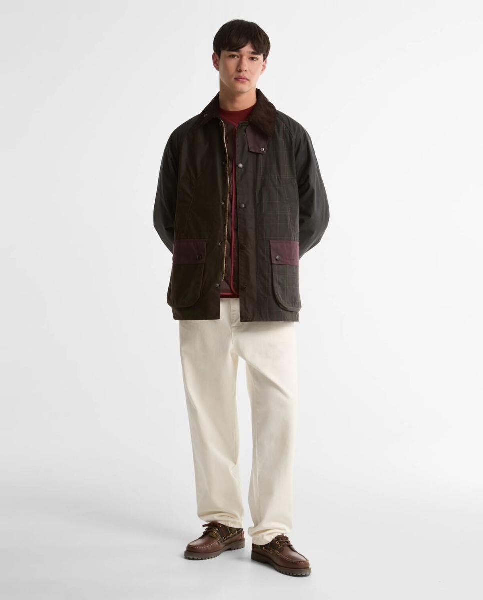 Chaqueta de hombre encerada y estampada con tartan - Barbour - Verde oscuro Verde oscuro-8