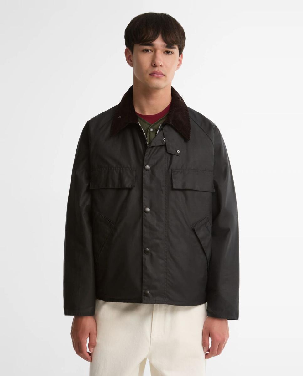 Chaqueta de hombre corta con bolsillos con tapetas - Barbour - Azul marino Azul marino-1