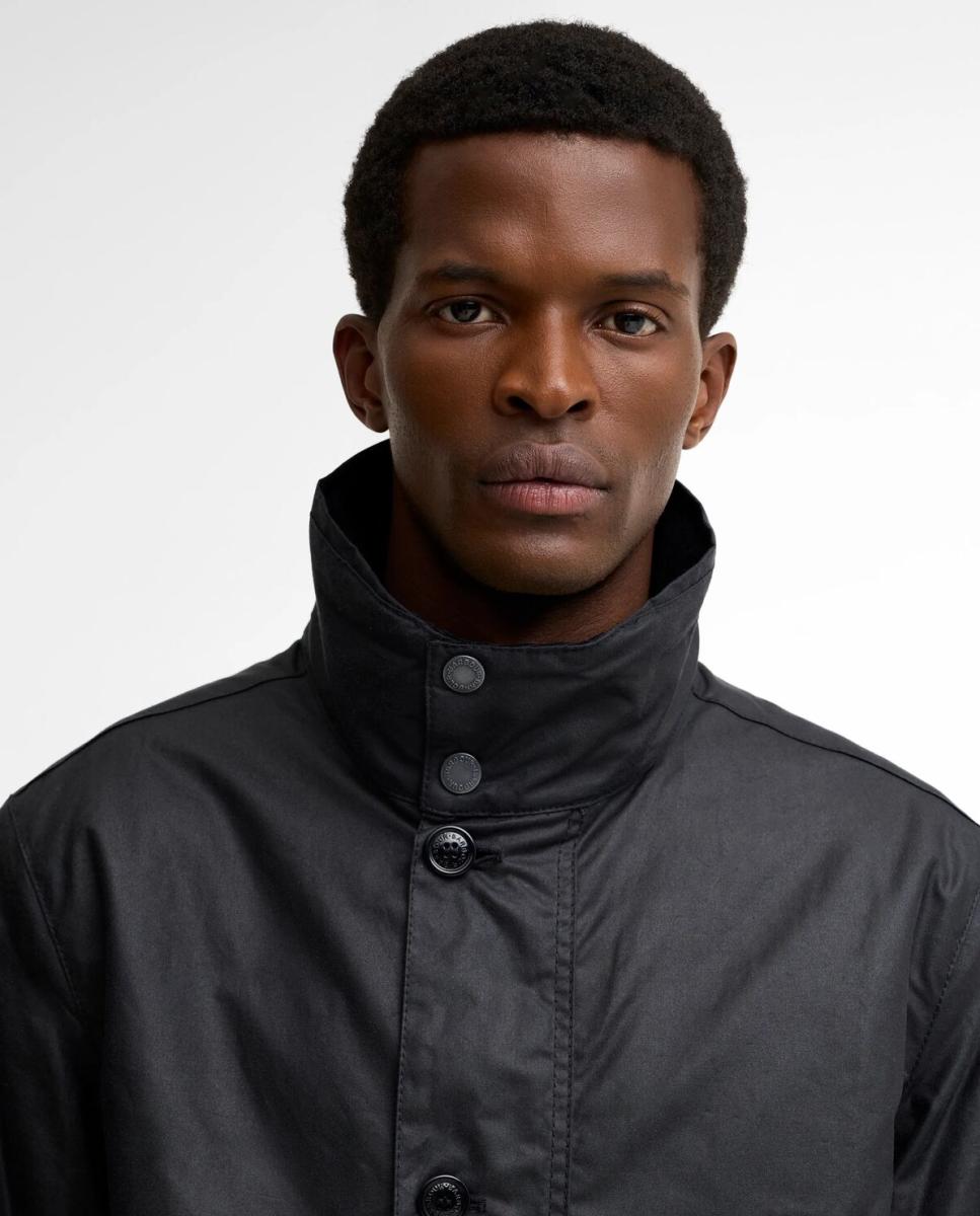 Chaqueta larga de hombre con bolsillos oblicuos - Barbour - Azul marino Azul marino-3