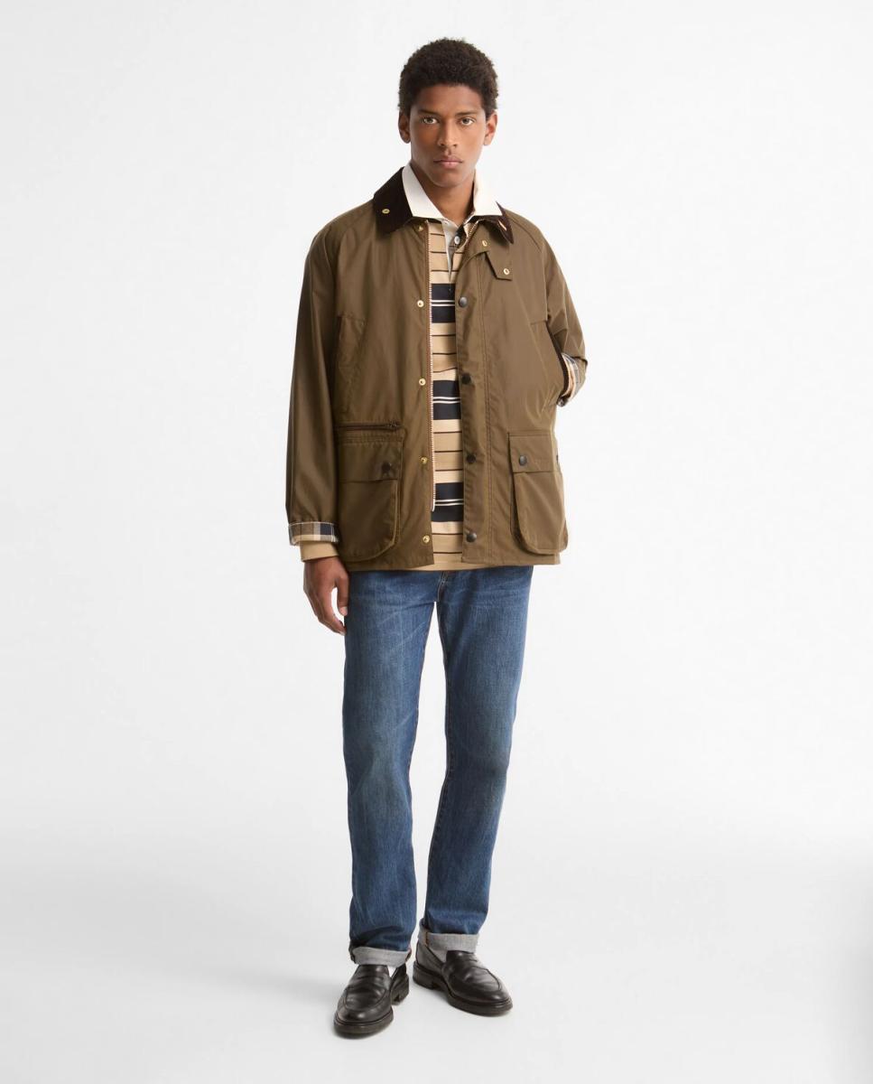 Chaqueta encerada de hombre con bolsillos tipo plaston - Barbour - Marrón claro Marrón claro-5