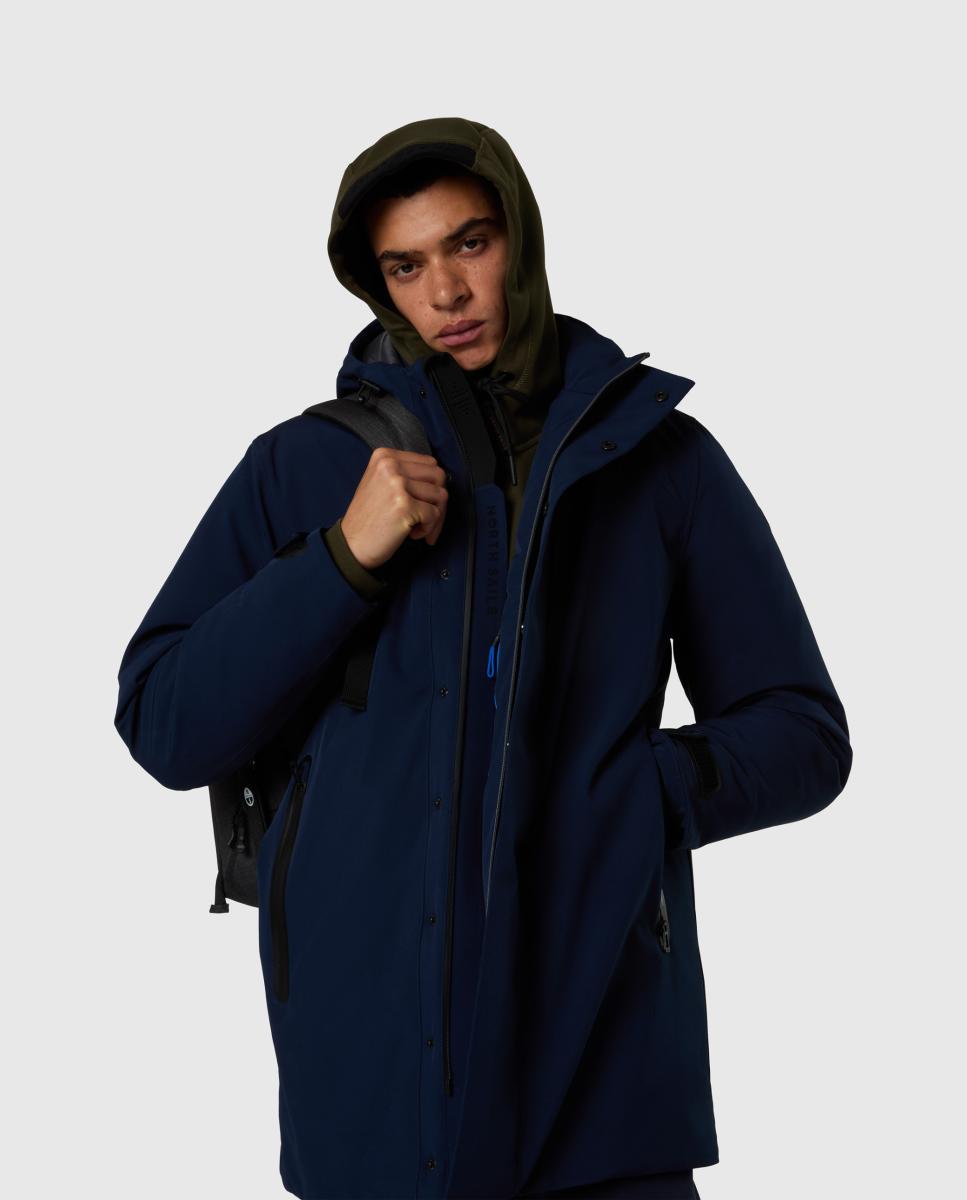 Parka de hombre en softshell reciclado - North Sails - Azul marino Azul marino-1