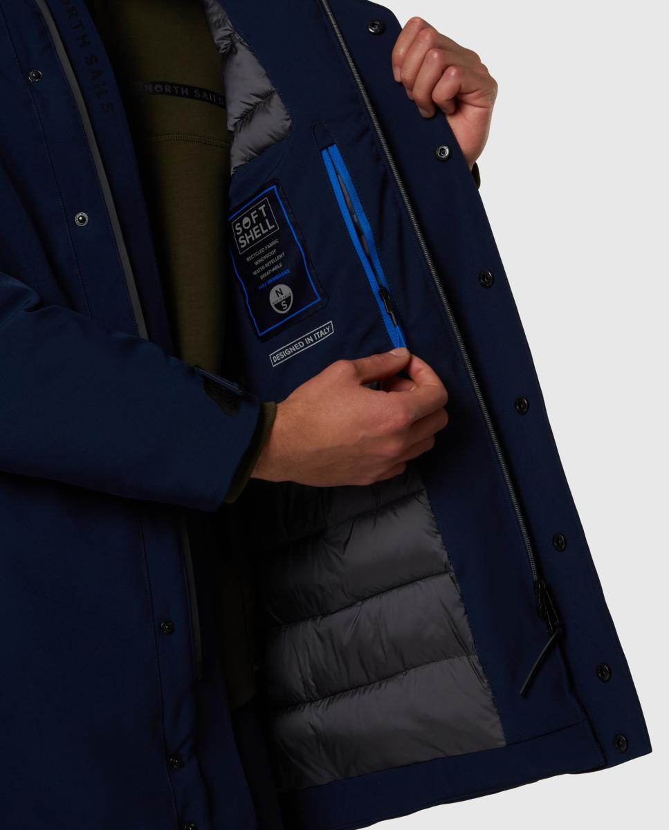 Parka de hombre en softshell reciclado - North Sails - Azul marino Azul marino-8