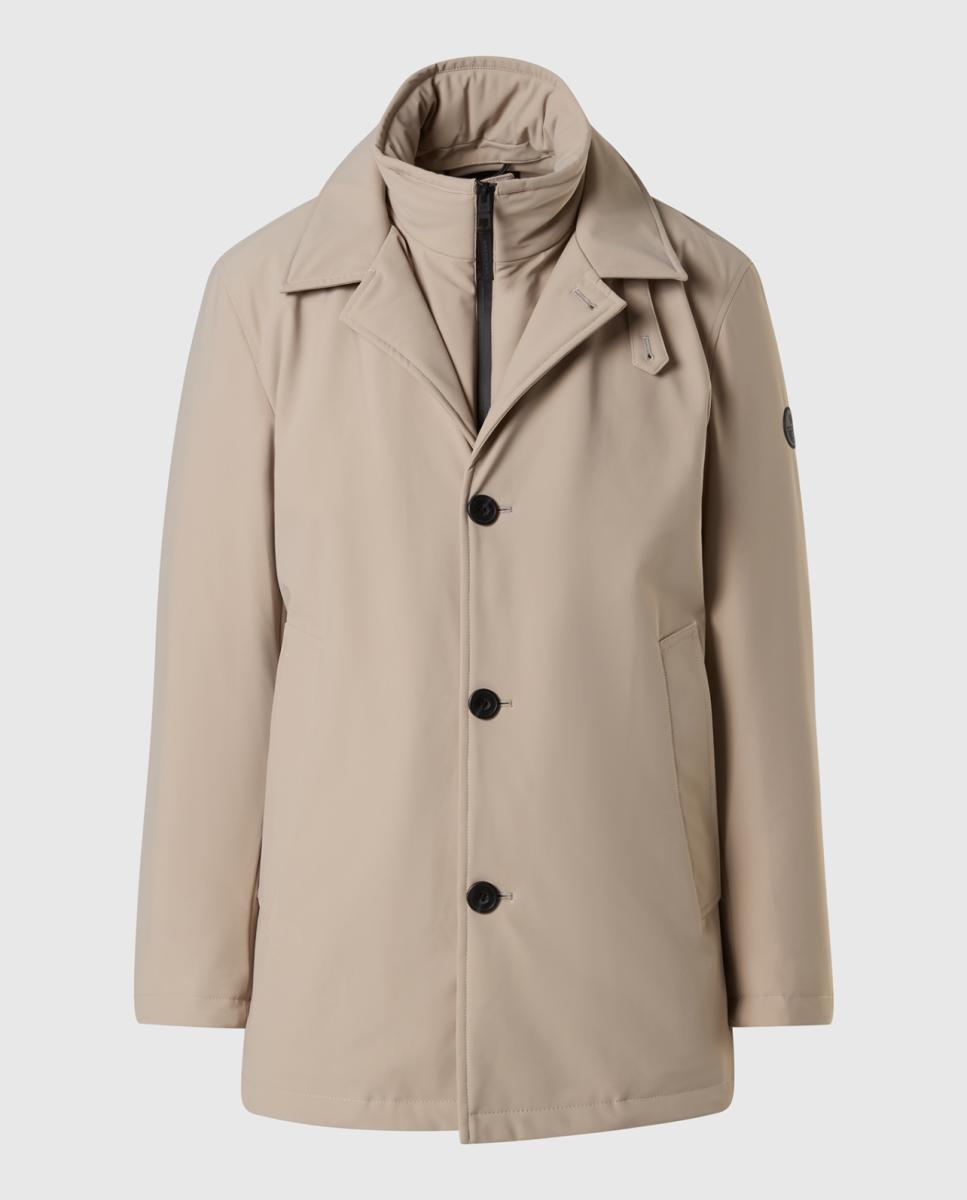 Imagen 0 de Trench técnico de hombre en tejido elástico 3 capas Beige