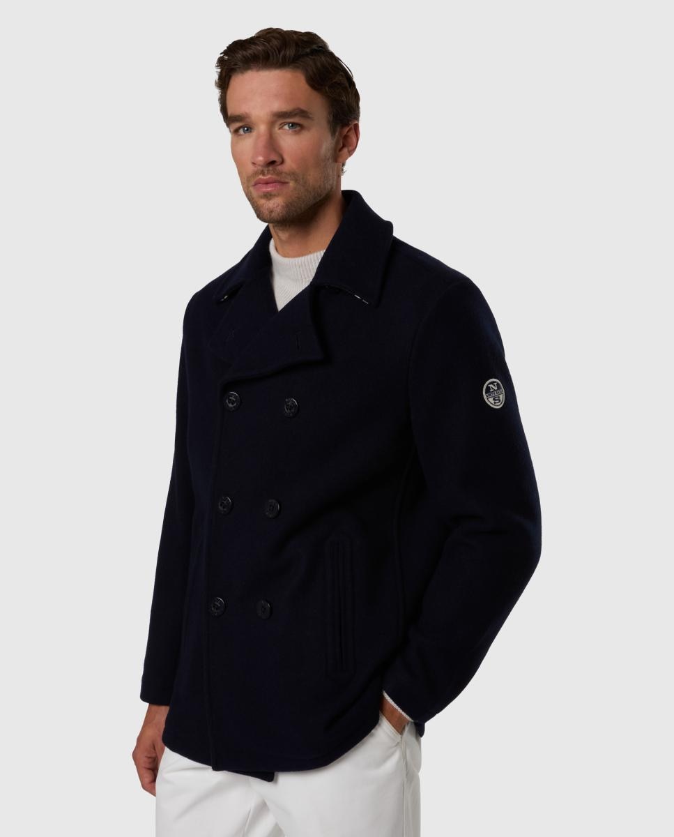 Imagem 0 de Casaco de Homem Tipo Marinheiro Peacoat em Mistura de Lã