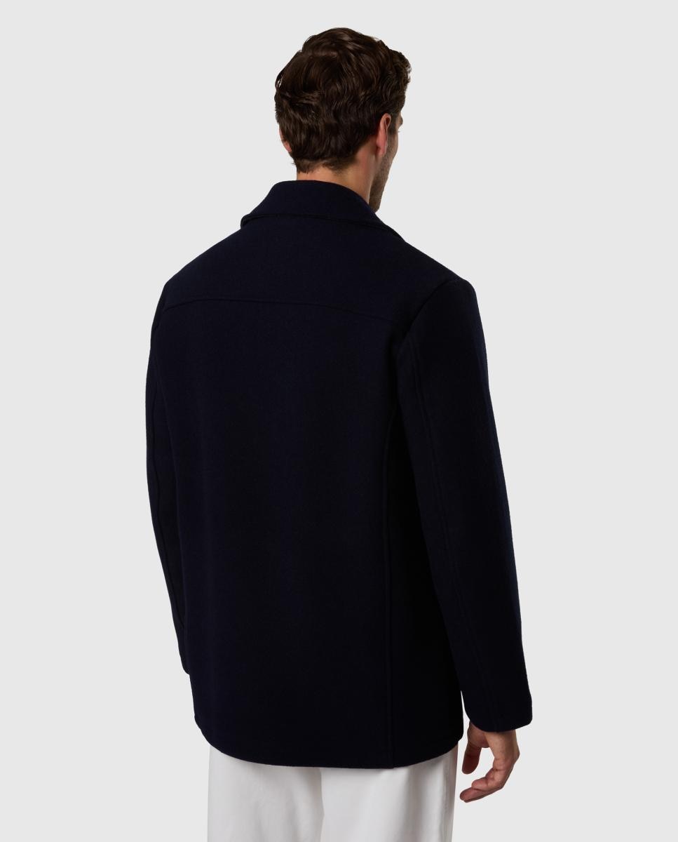 Casaco de Homem Tipo Marinheiro Peacoat em Mistura de Lã Azul-marinho-2
