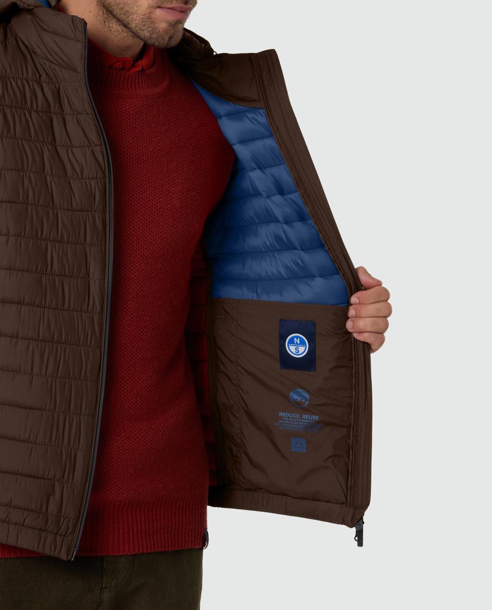 Cazadora de hombre guateada ultraligera - North Sails - Marrón oscuro Marrón oscuro-4