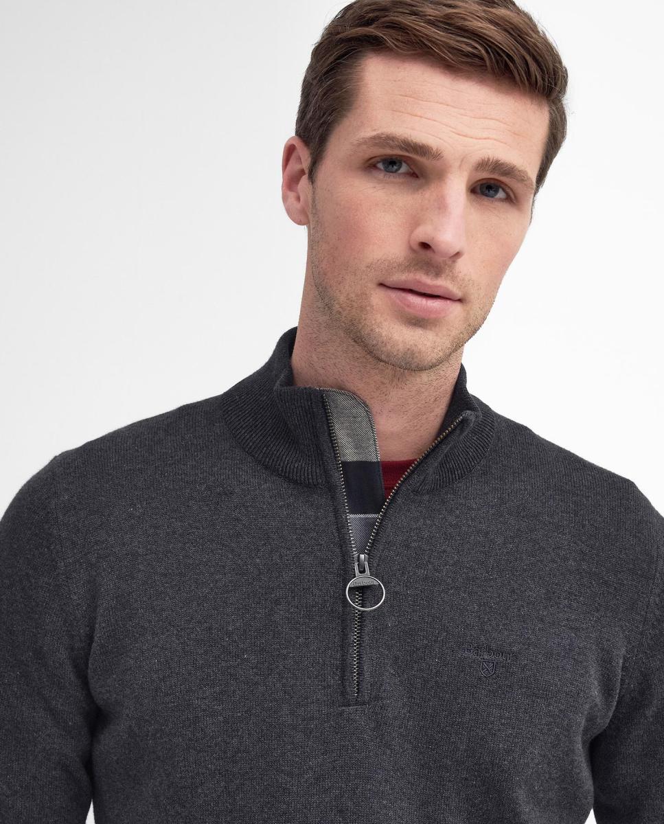 Imagen 3 de Jersey de hombre de media cremallera - Barbour - Gris claro Gris claro