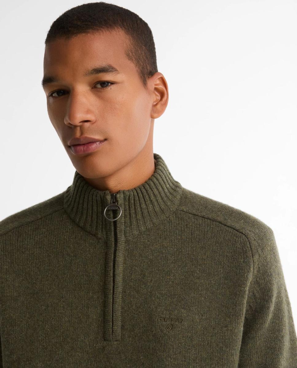 Imagen 3 de Jersey de hombre de media cremallera - Barbour - Verde oscuro Verde oscuro