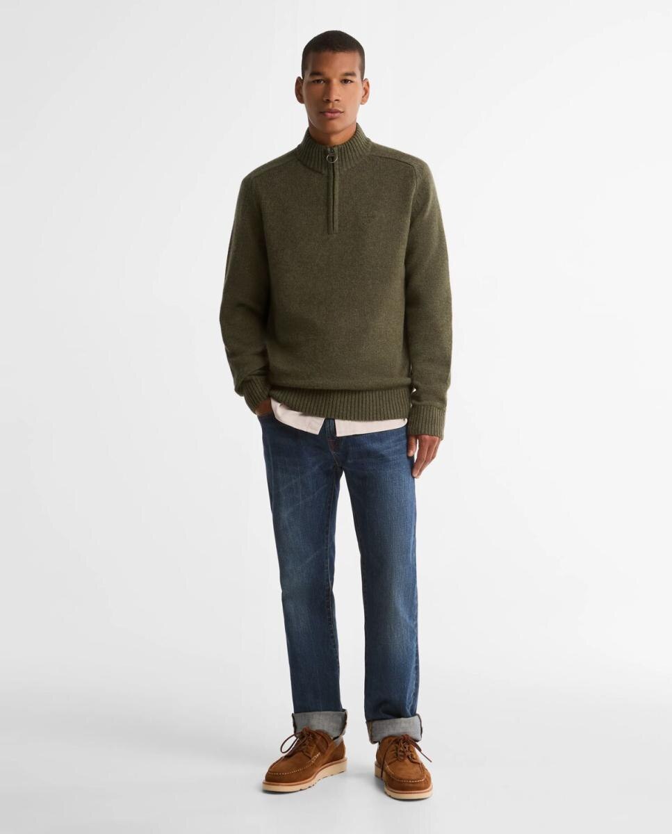 Imagen 6 de Jersey de hombre de media cremallera - Barbour - Verde oscuro Verde oscuro