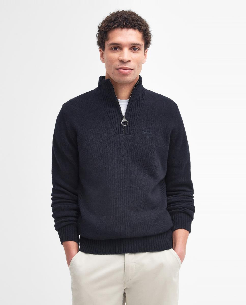 Jersey liso pico de hombre - Barbour - Azul marino Azul marino-1