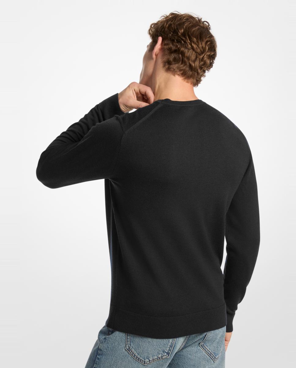 Jersey de hombre de cuello caja en lana merino - Michael Kors - Negro Negro-2