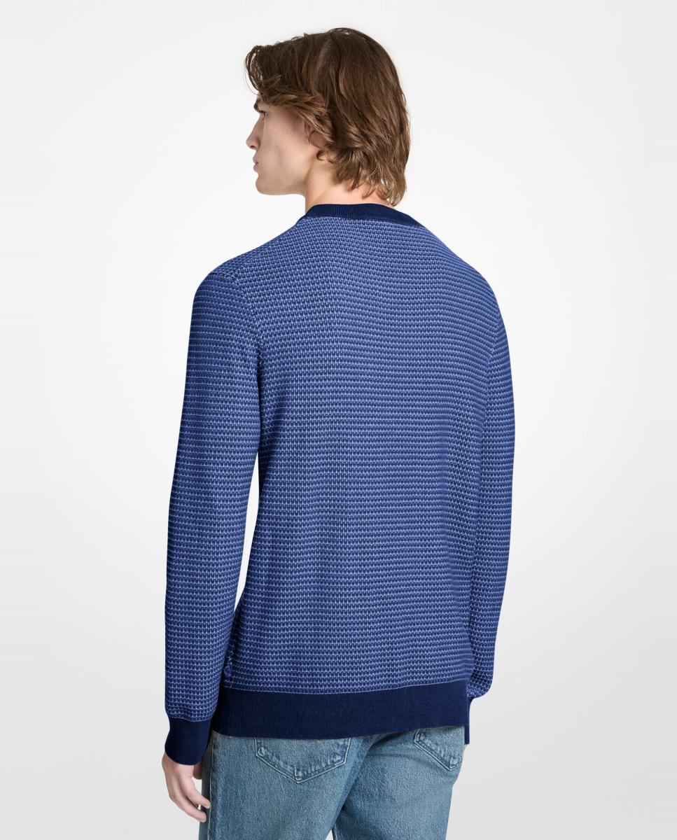 Jersey de hombre cuello caja y textura bitonal - Michael Kors - Azul marino Azul marino-2