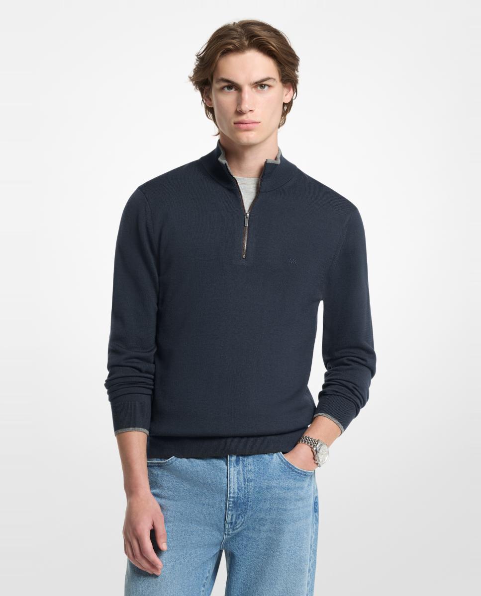 Imagem 0 de Camisola de Malha de Lã Merino com Meio Fecho de Correr