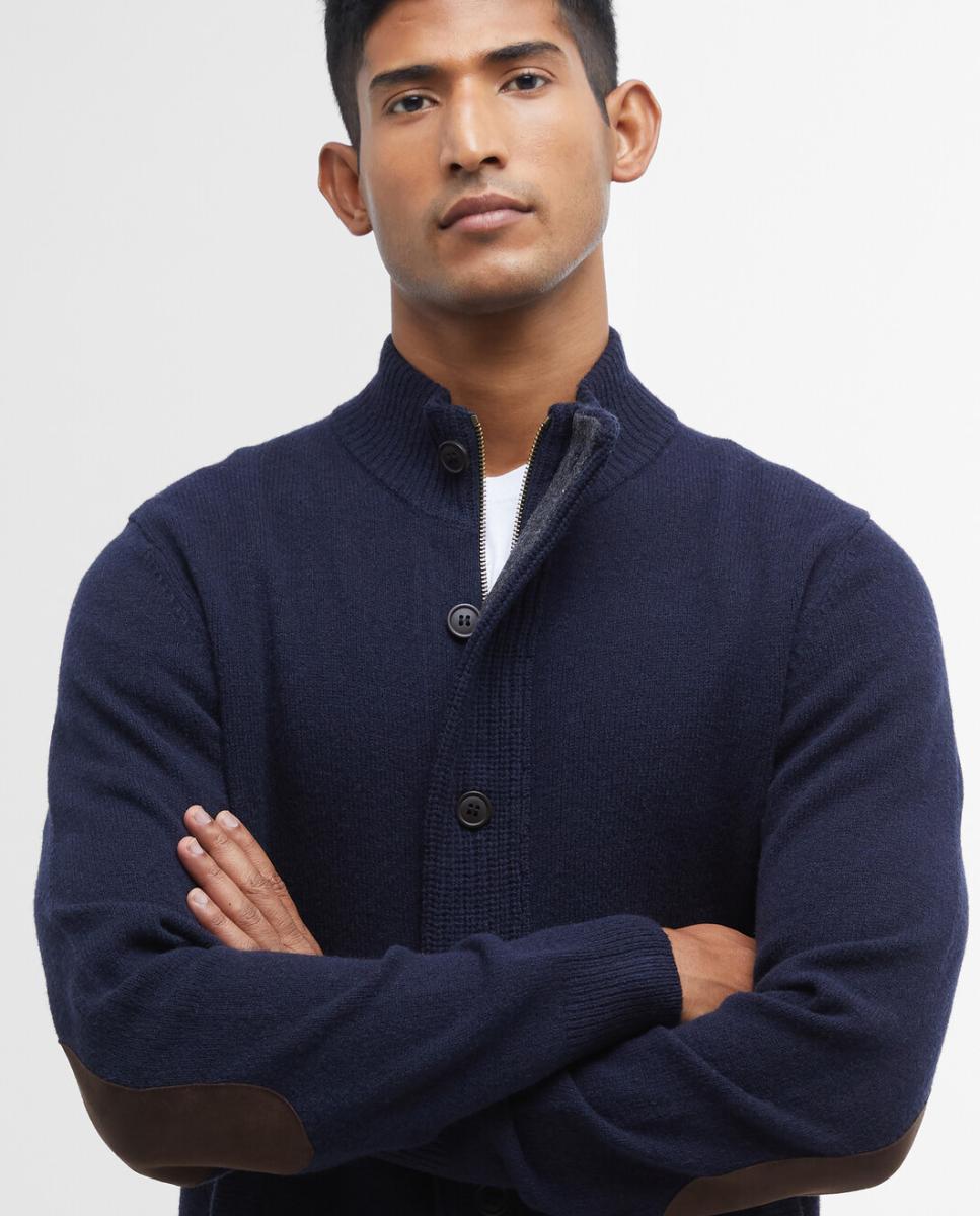 Imagen 3 de Cardigan de hombre con solapa bicolor - Barbour - Azul marino Azul marino