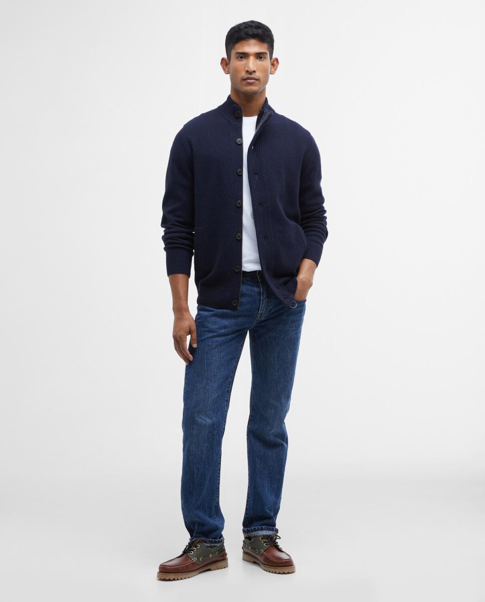 Imagen 6 de Cardigan de hombre con solapa bicolor - Barbour - Azul marino Azul marino