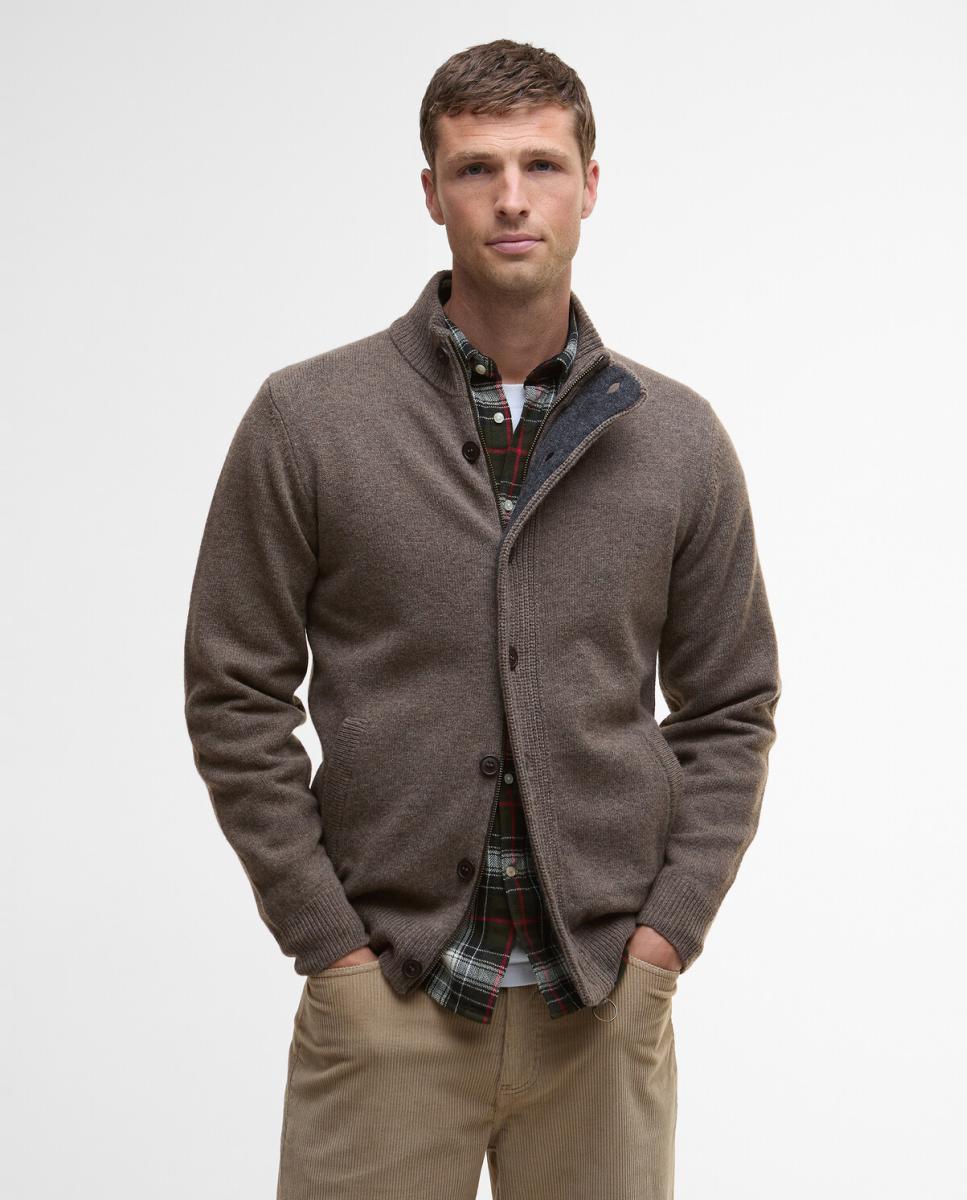 Imagen 1 de Cardigan de hombre con solapa bicolor Marrón claro