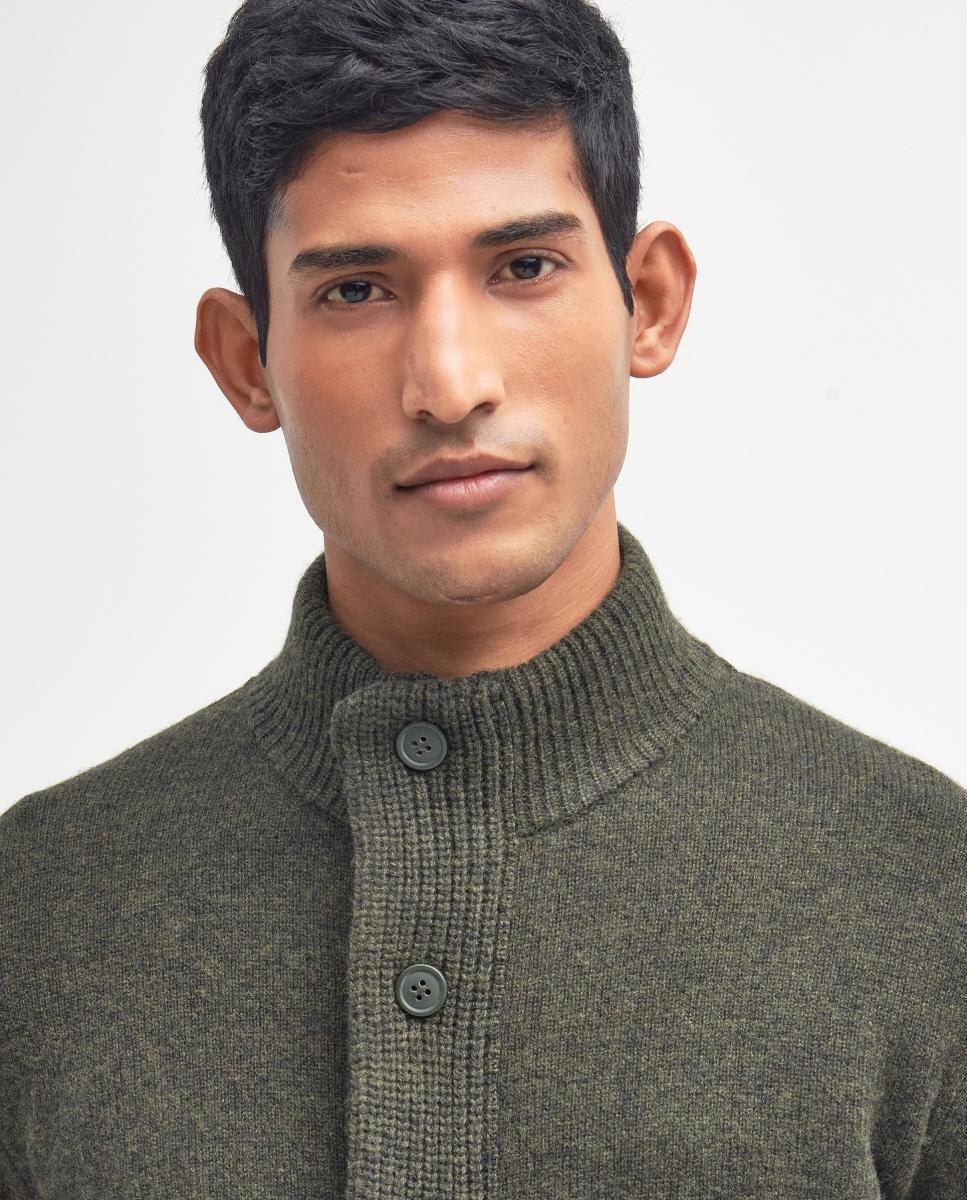 Imagen 3 de Cardigan de hombre con solapa bicolor - Barbour - Verde oscuro Verde oscuro