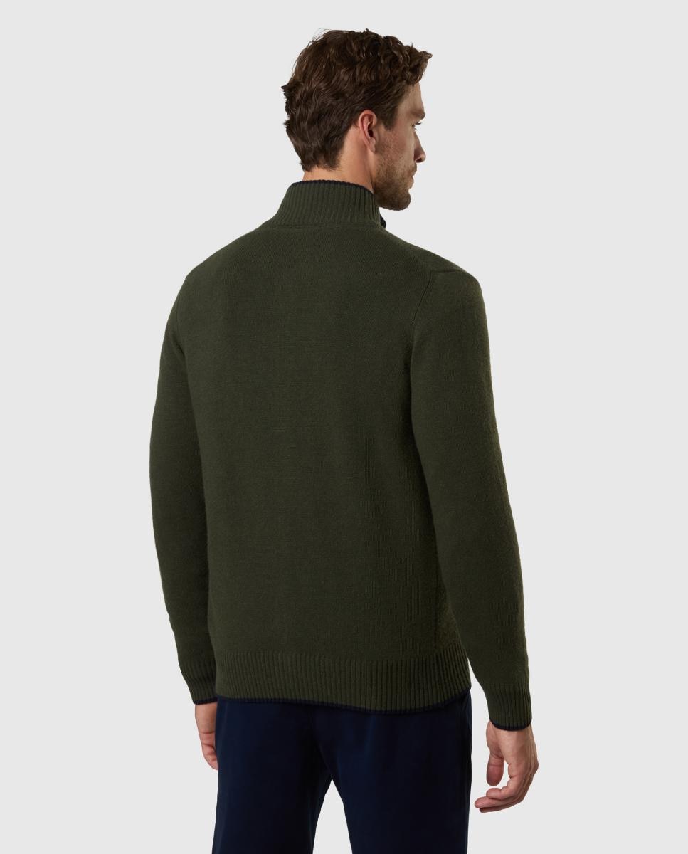 Cárdigan de hombre mezcla de lana y cashmere con cremallera - North Sails - Verde oscuro Verde oscuro-2
