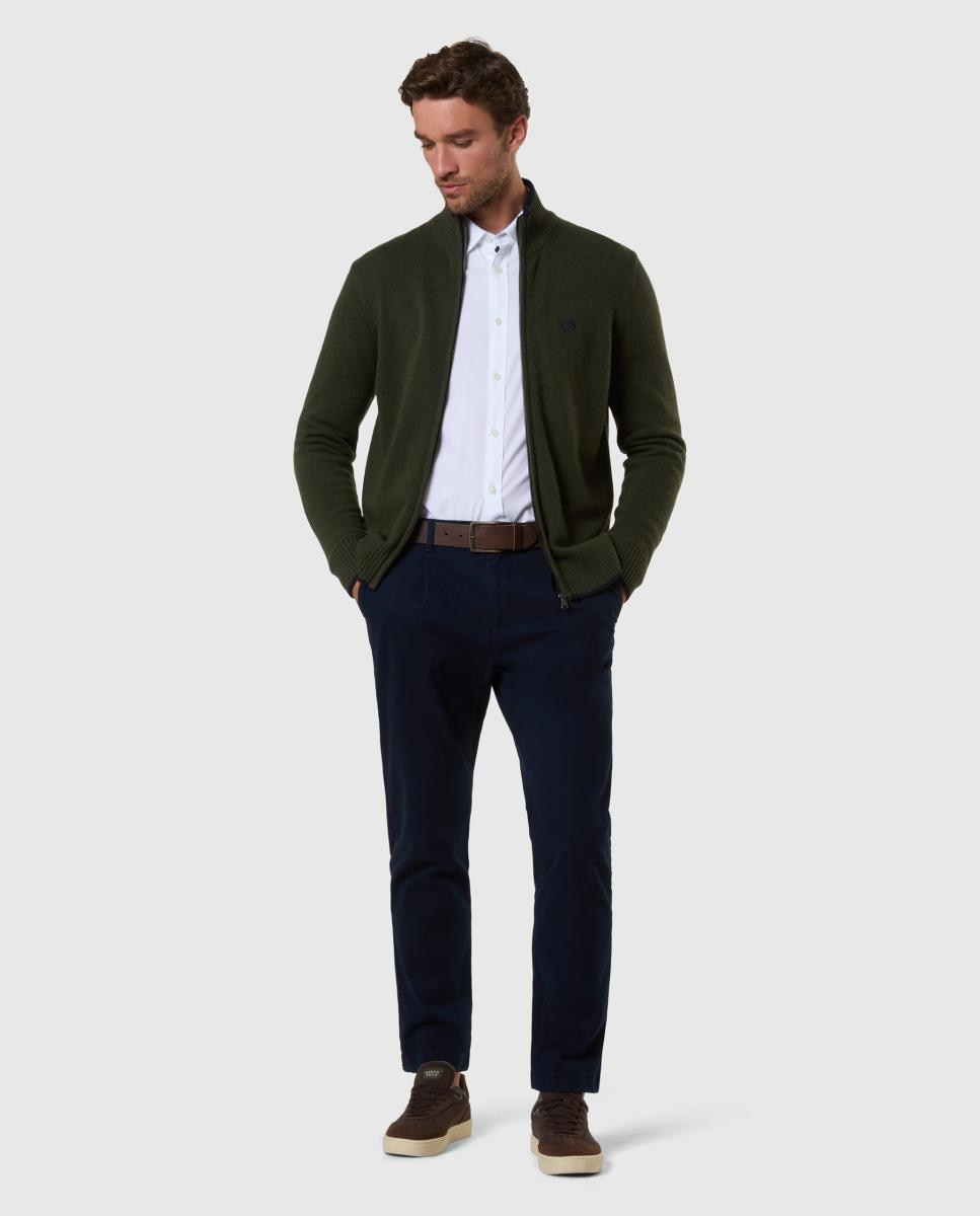 Cárdigan de hombre mezcla de lana y cashmere con cremallera - North Sails - Verde oscuro Verde oscuro-5