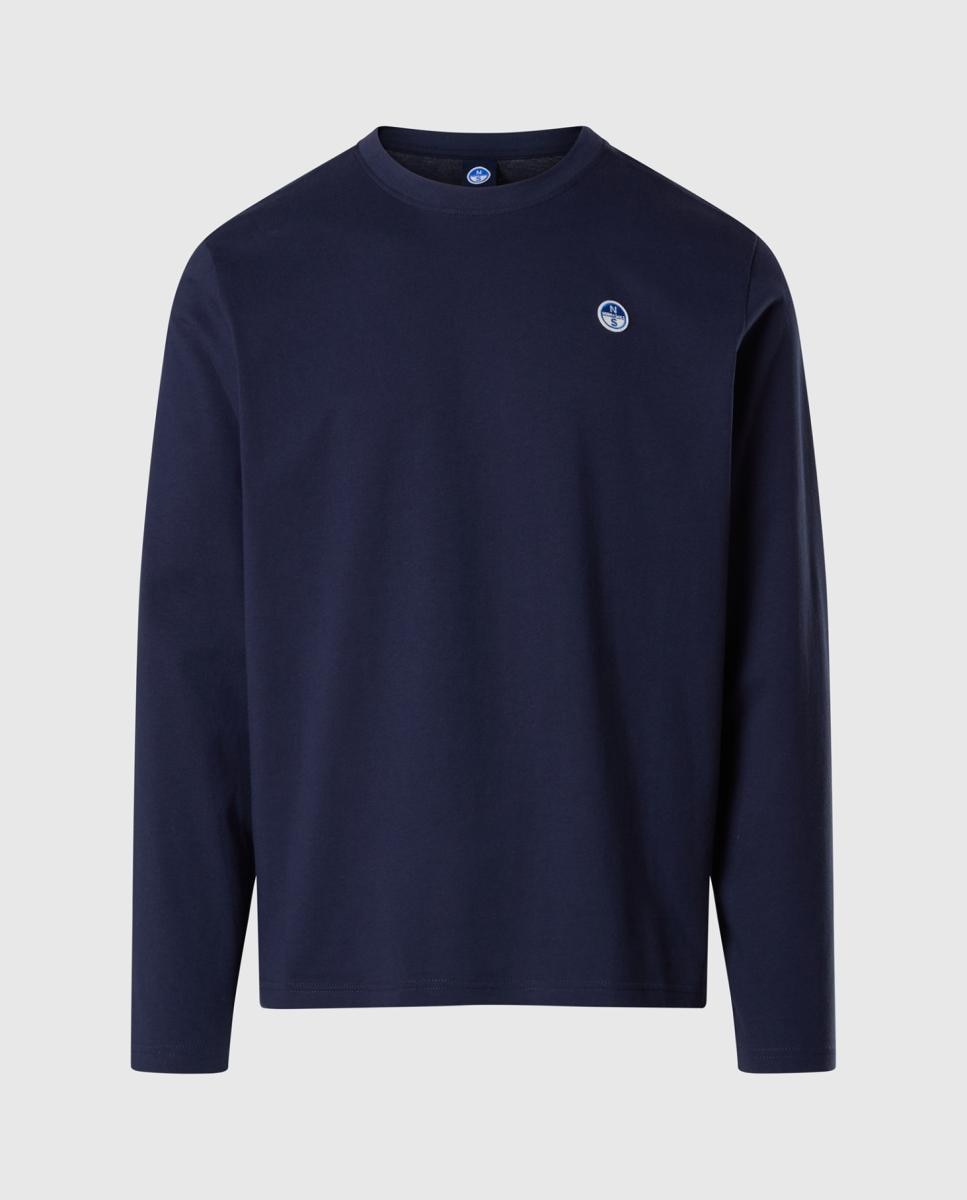 Imagen 0 de Camiseta de hombre cuello redondo y manga larga Azul marino
