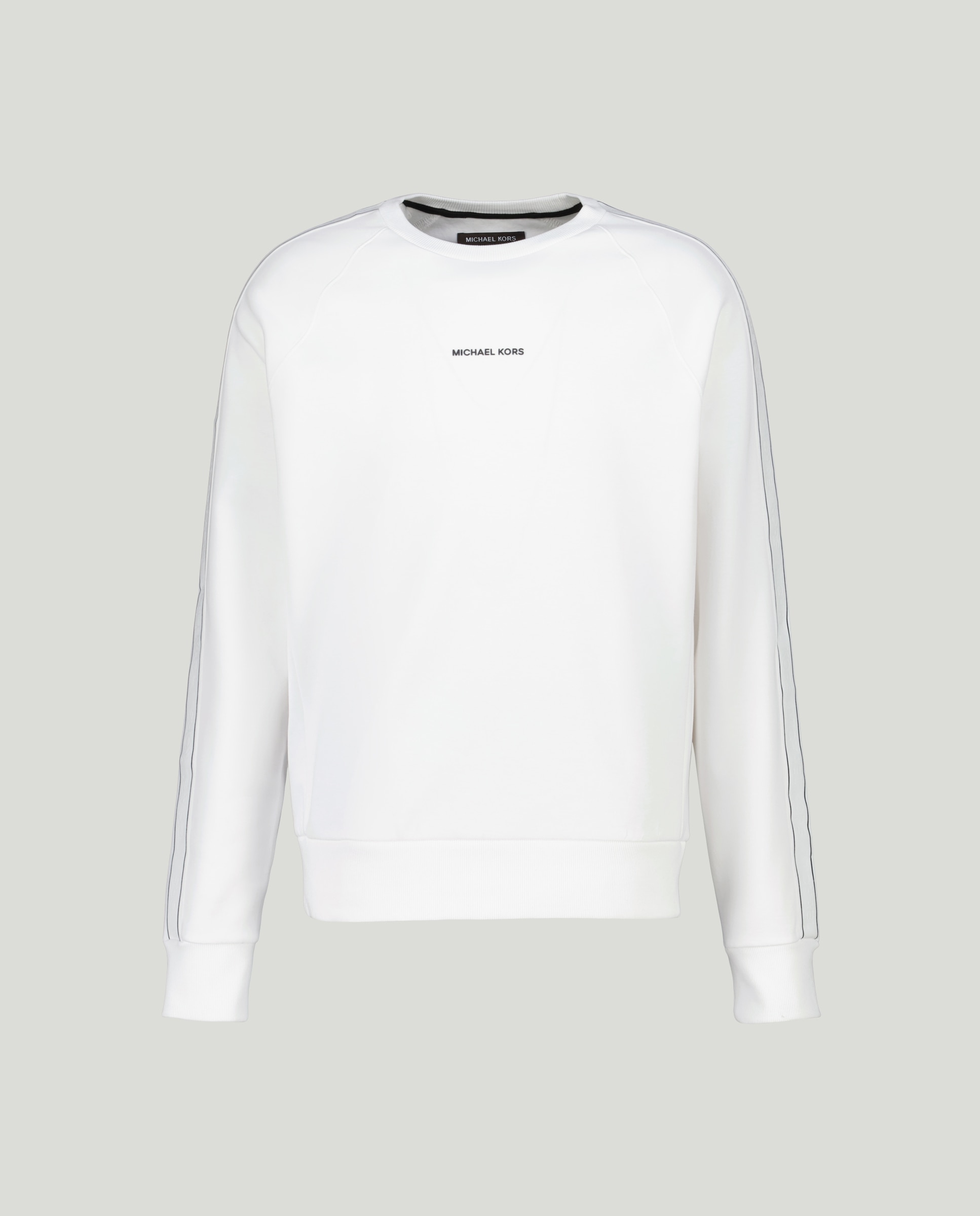 Sweatshirt de Decote Redondo em Mistura de Algodão com Rebordo Decorativo Lateral com Logótipos Branco-4