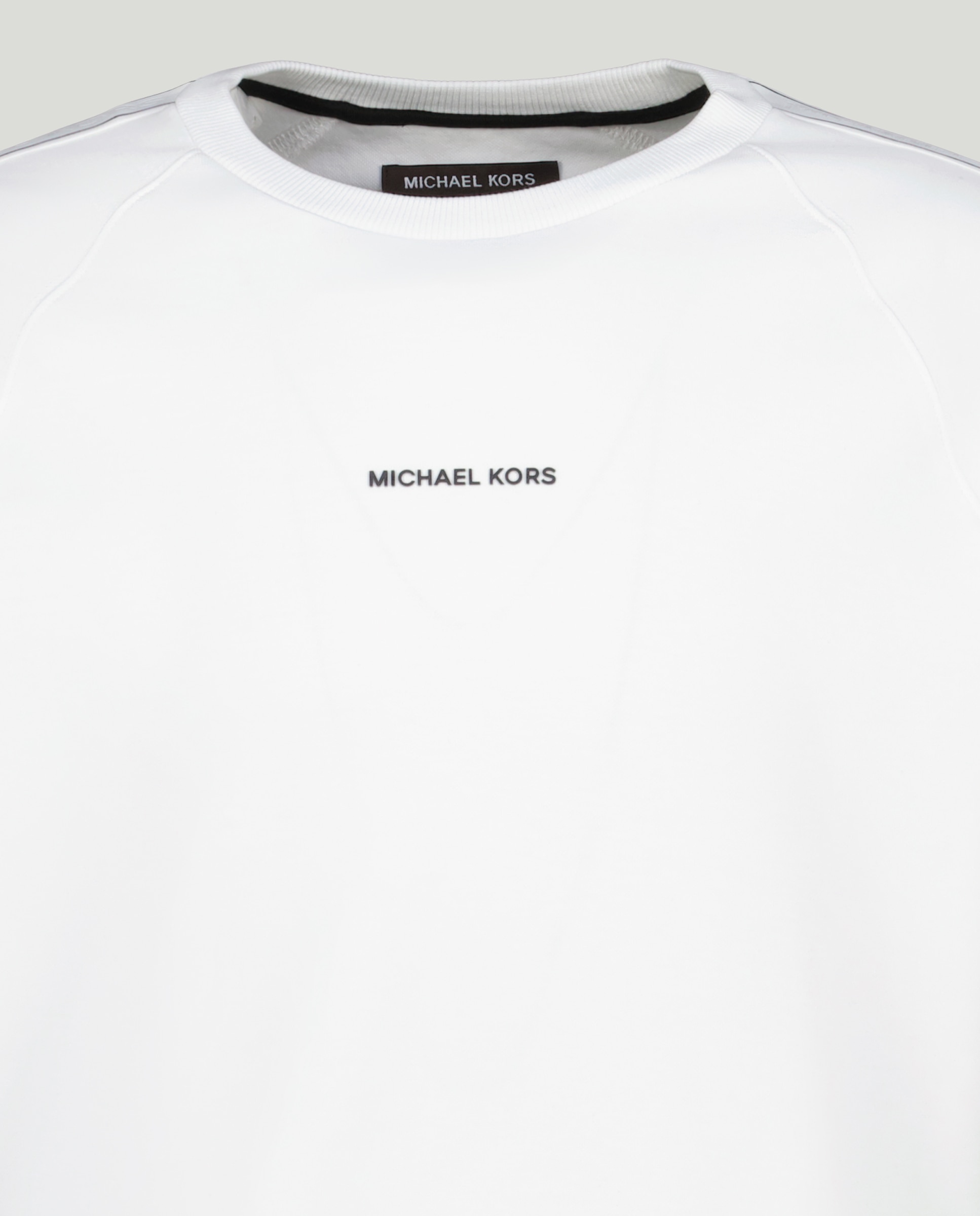 Sweatshirt de Decote Redondo em Mistura de Algodão com Rebordo Decorativo Lateral com Logótipos Branco-5