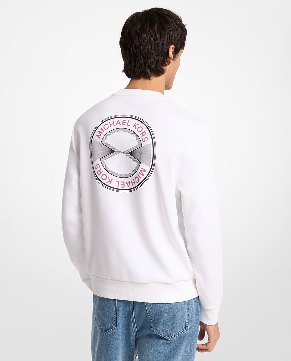 Sweatshirt com Logótipo à Frente e Estampado Atrás Branco-2
