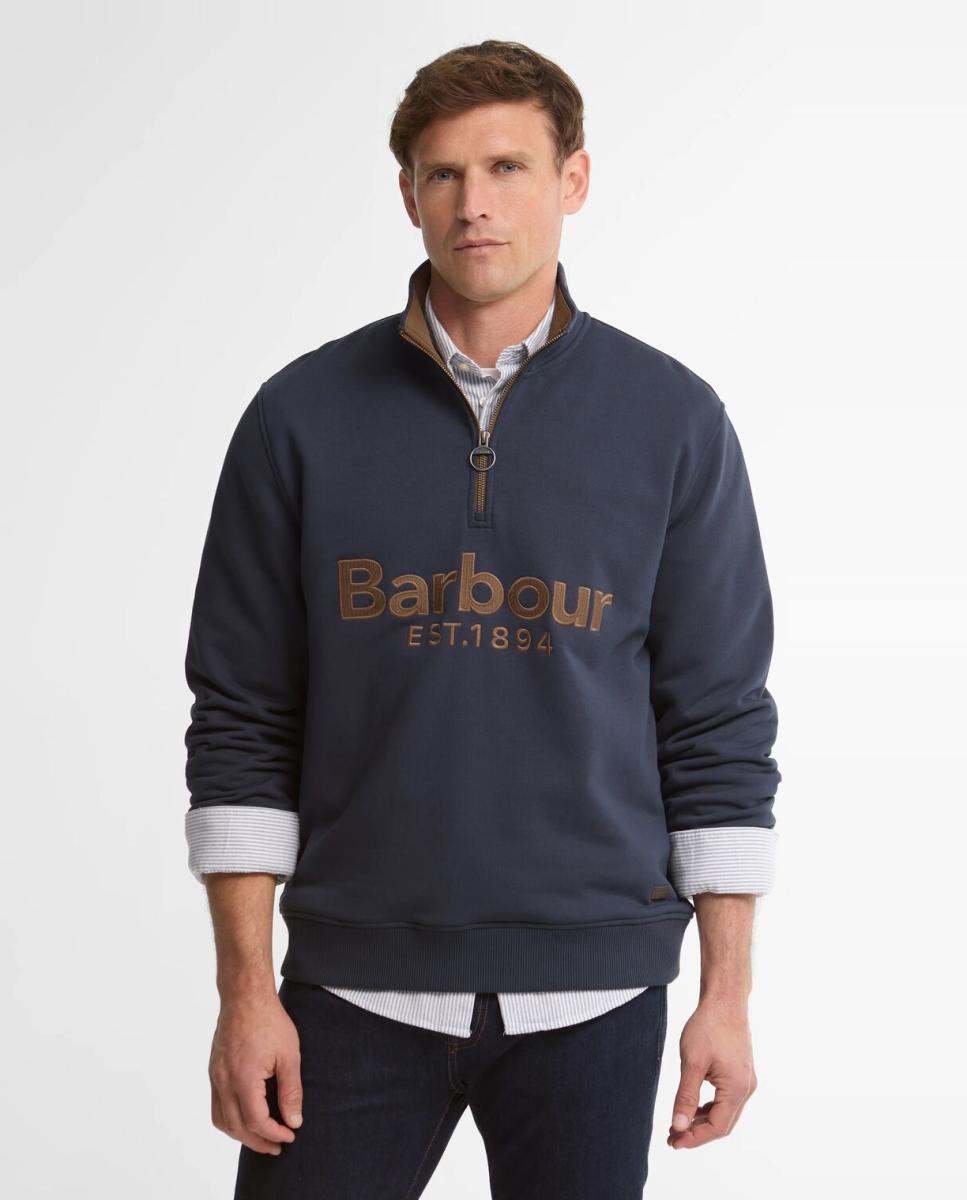 Sudadera de hombre con media cremallera - Barbour - Marrón claro Marrón claro-1