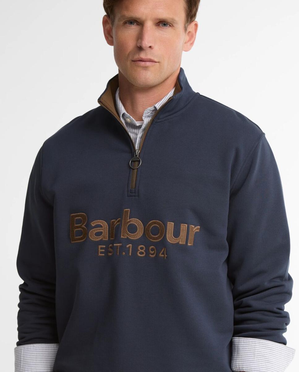 Sudadera de hombre con media cremallera - Barbour - Marrón claro Marrón claro-3