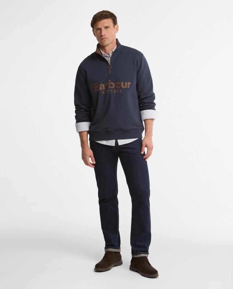 Sudadera de hombre con media cremallera - Barbour - Marrón claro Marrón claro-6