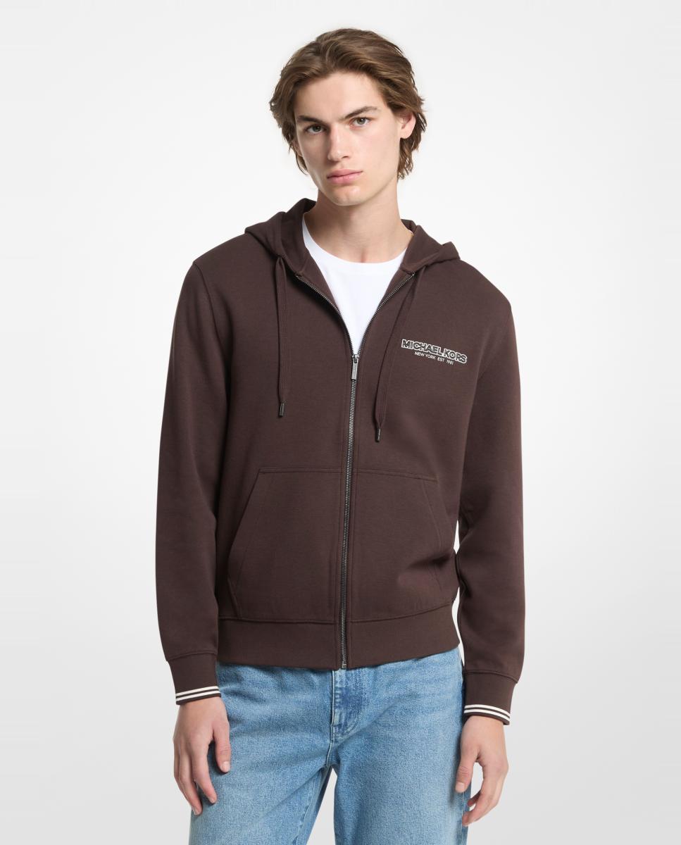 Imagem 0 de Sweatshirt com Capuz e Fecho de Correr com Emblema no Peito