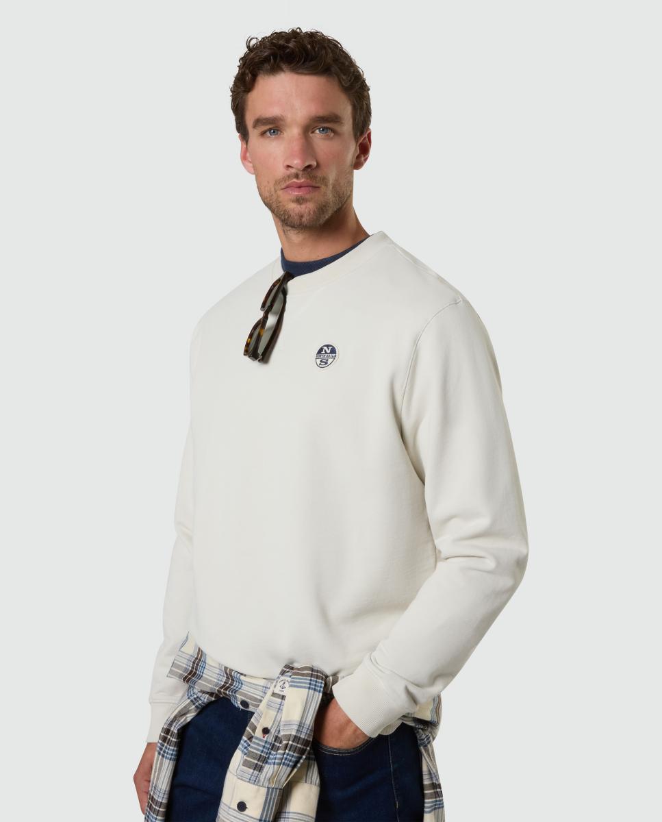 Imagen 6 de Sudadera de hombre algodón orgánico cuello redondo - North Sails - Blanco Blanco