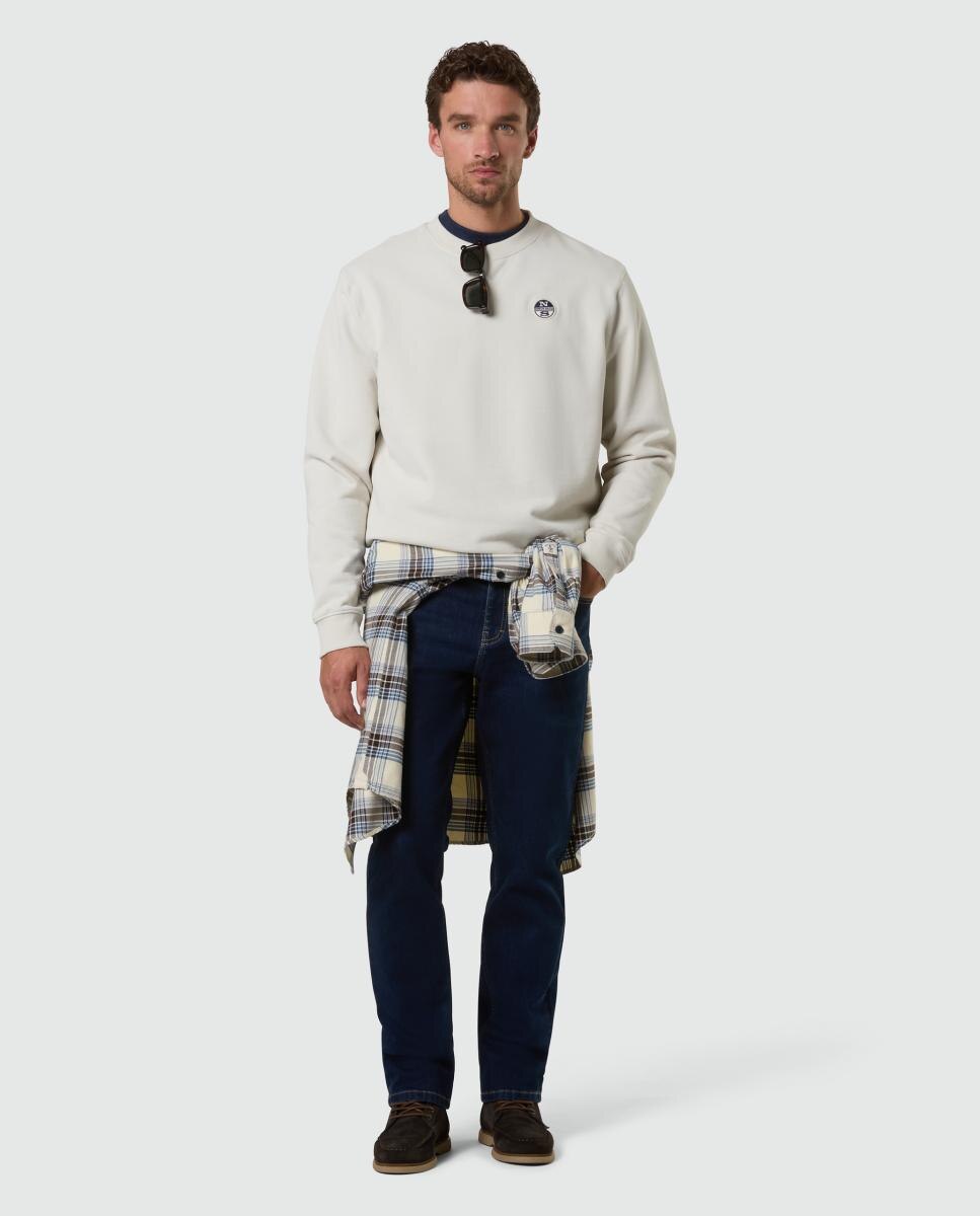 Imagen 7 de Sudadera de hombre algodón orgánico cuello redondo - North Sails - Blanco Blanco