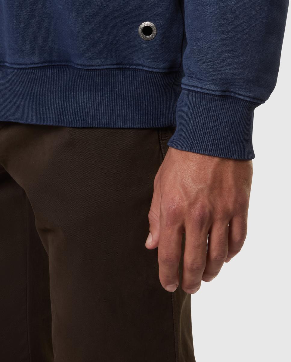 Sweatshirt de Algodão Orgânico com Gola Redonda Azul-marinho-5