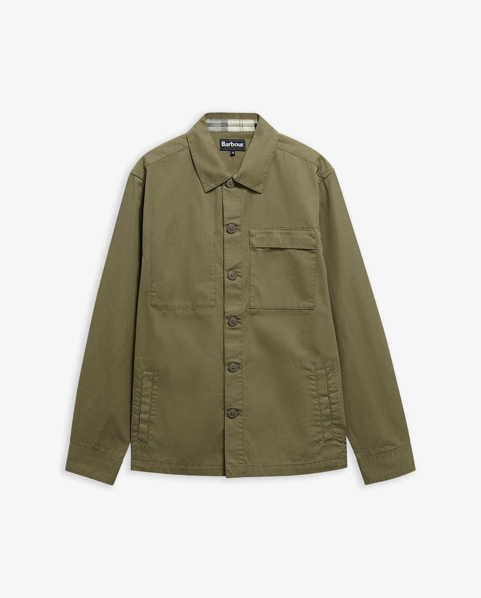 Imagen 5 de Sobrecamisa abotonada con ribete de tartán - Barbour - Verde Verde