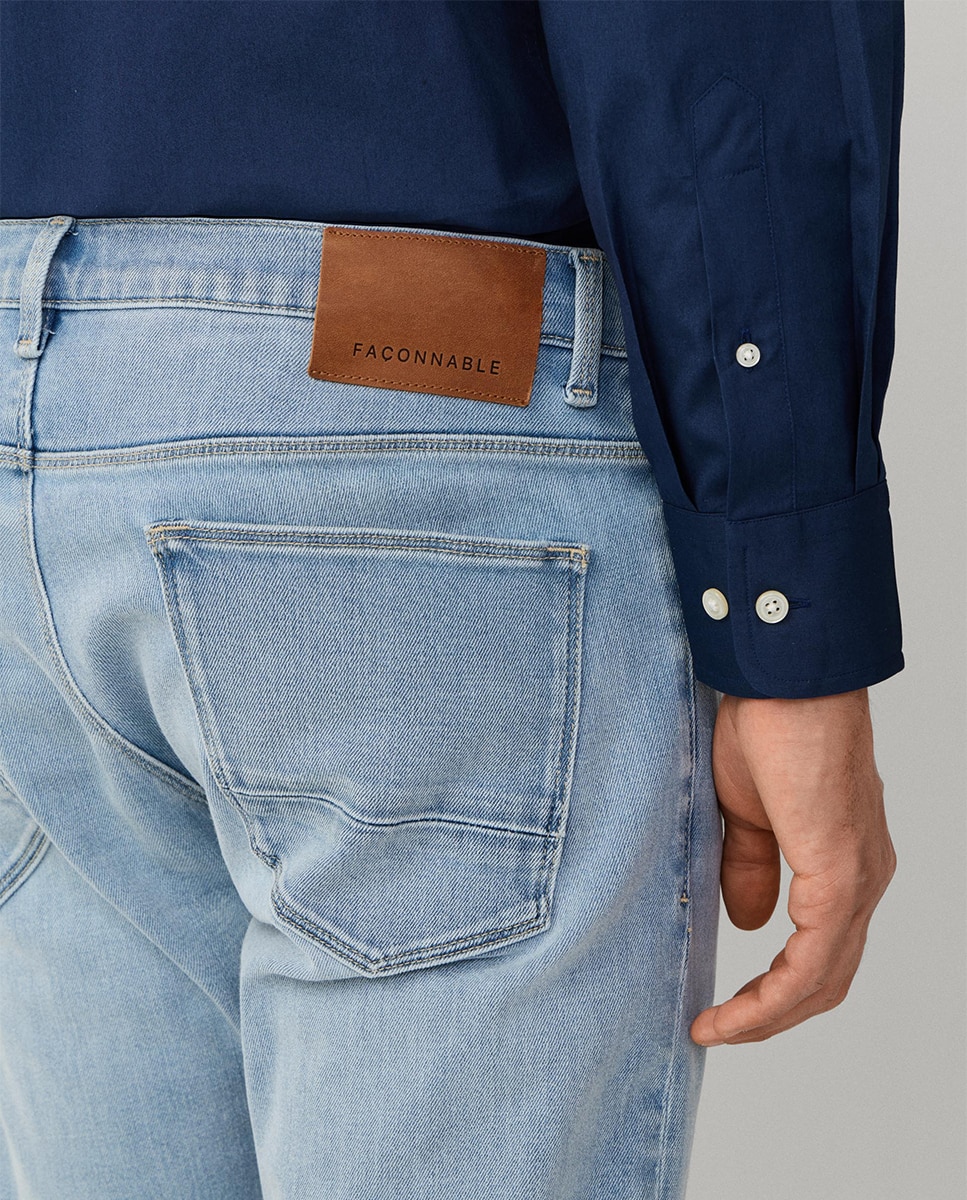 Jeans de 5 Bolsos Azul-6