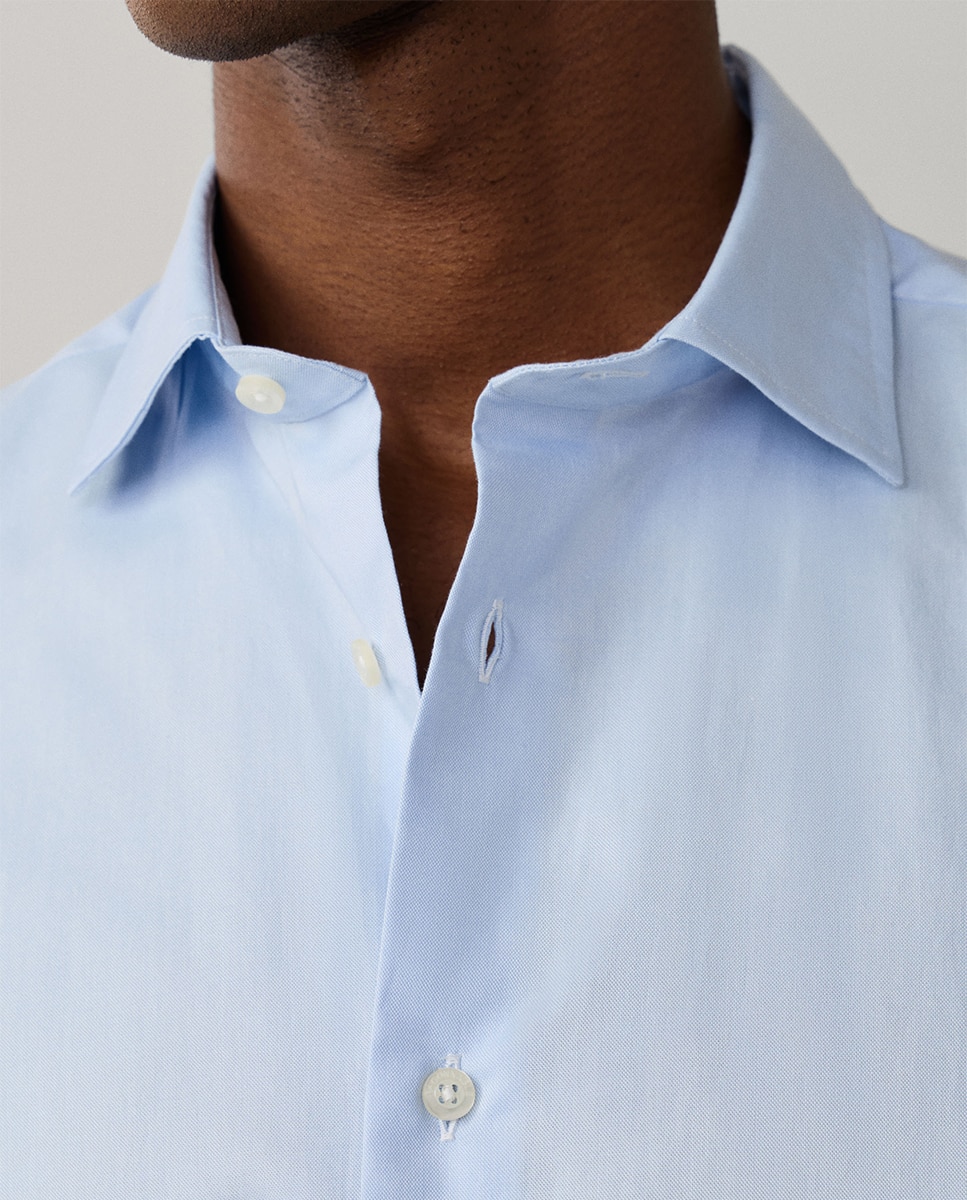 Camisa Fit Club de Algodão Elástico com Lavagem e sem Bolso Azul-4