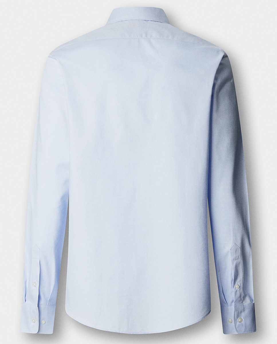 Camisa Fit Club de Algodão Elástico com Lavagem e sem Bolso Azul-9