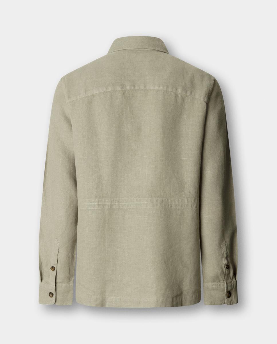Sobrecamisa de Linho Tingida Verde-3