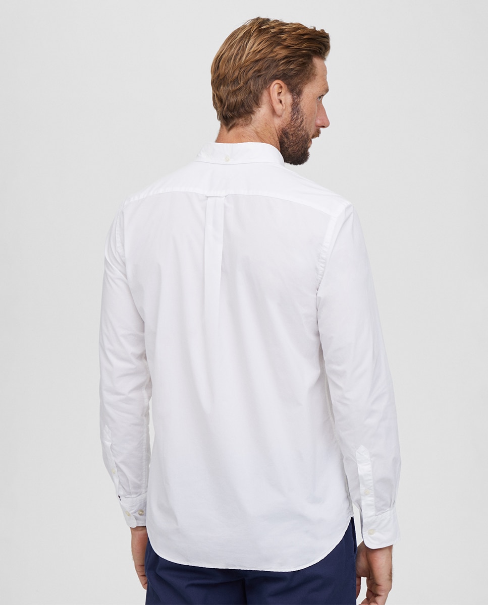 Camisa Classic Fit Lisa com Colarinho de Botão Branco-2