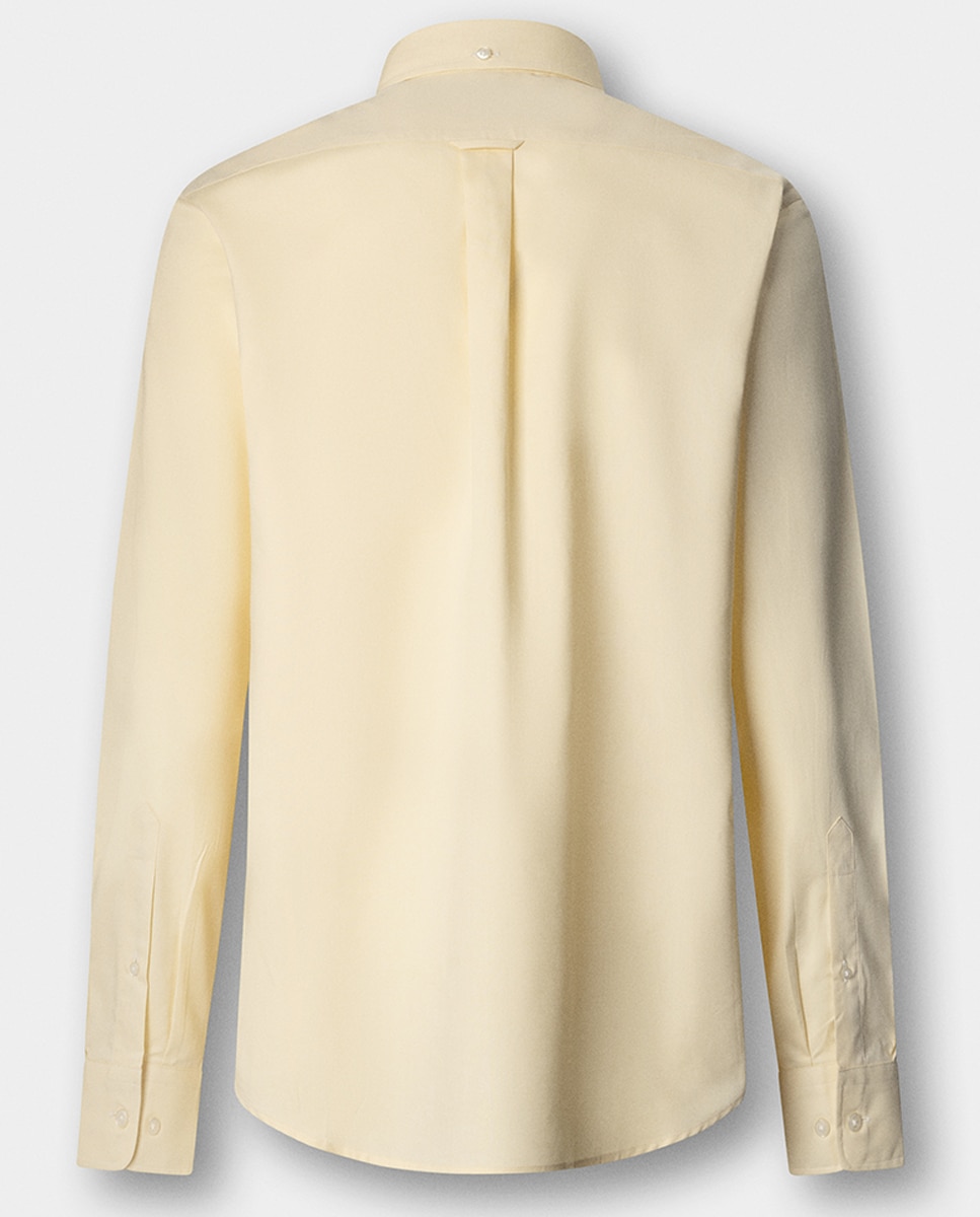 Camisa Regular Fit Lisa de Algodão com Logótipo Birdie Amarelo-9