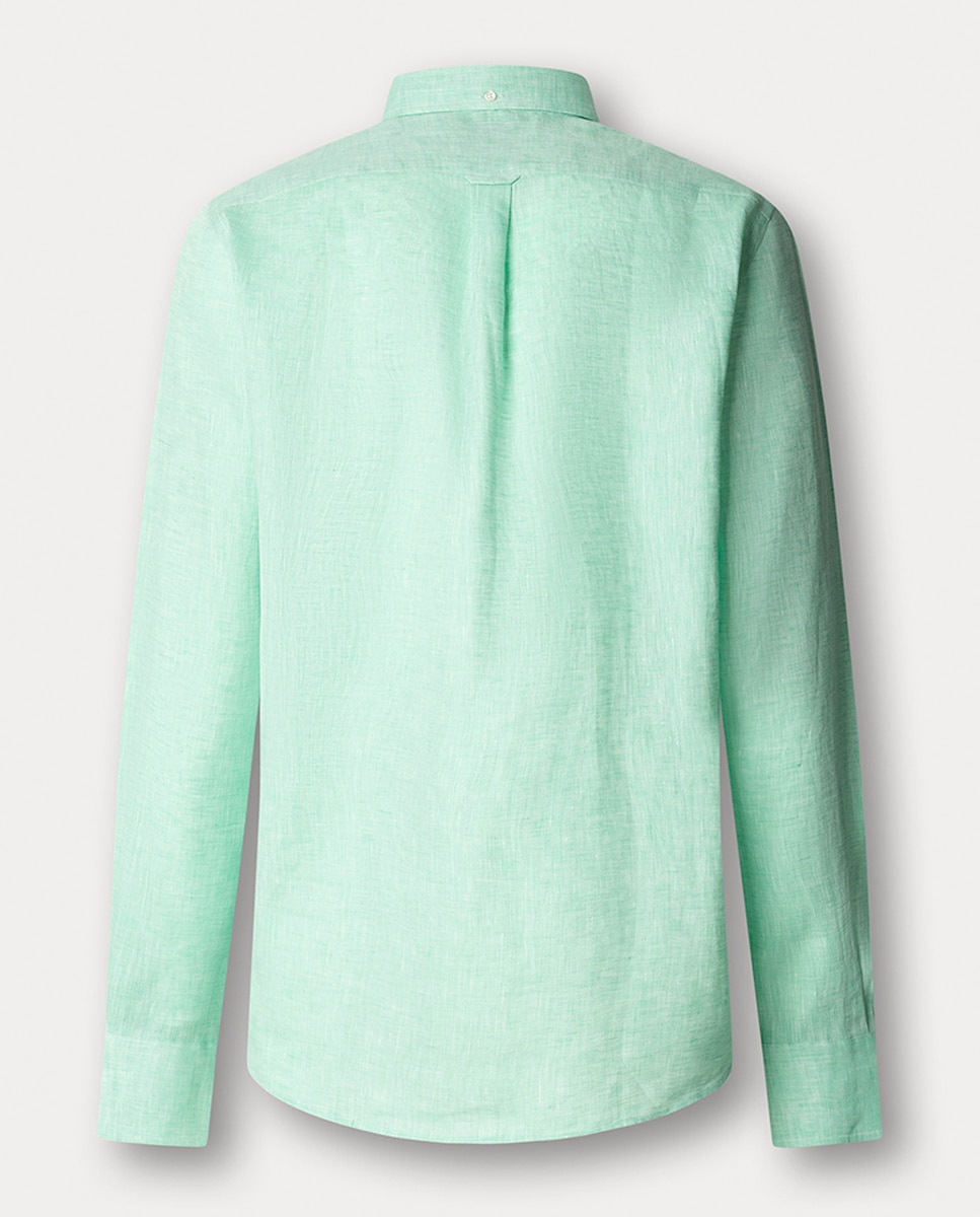Camisa Lisa de Linho Fit Club Verde-2