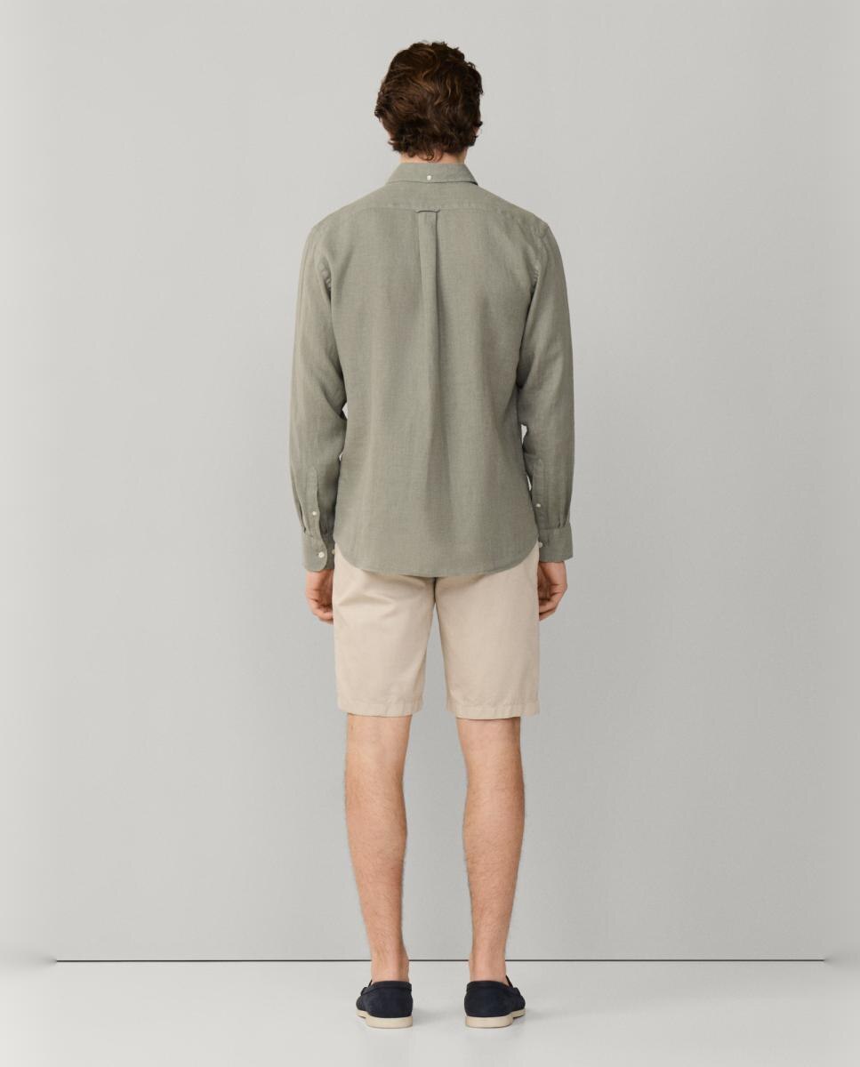 Camisa de hombre de lino lisa con logo Birdie fit Club - Façonnable - Verde Verde-2