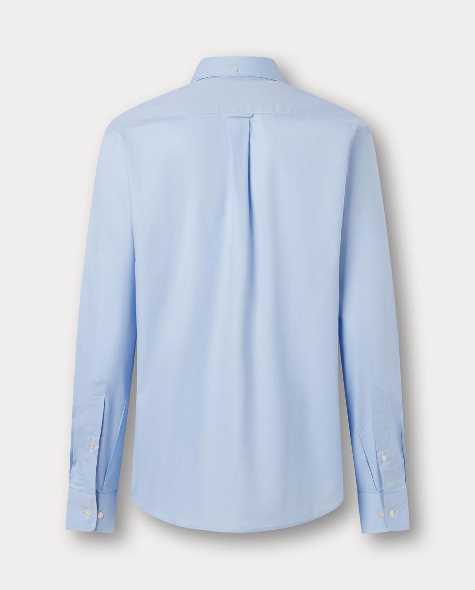 Camisa oxford de hombre lisa fit club con logo birdie - FACONNABLE - Azul claro Azul claro-2