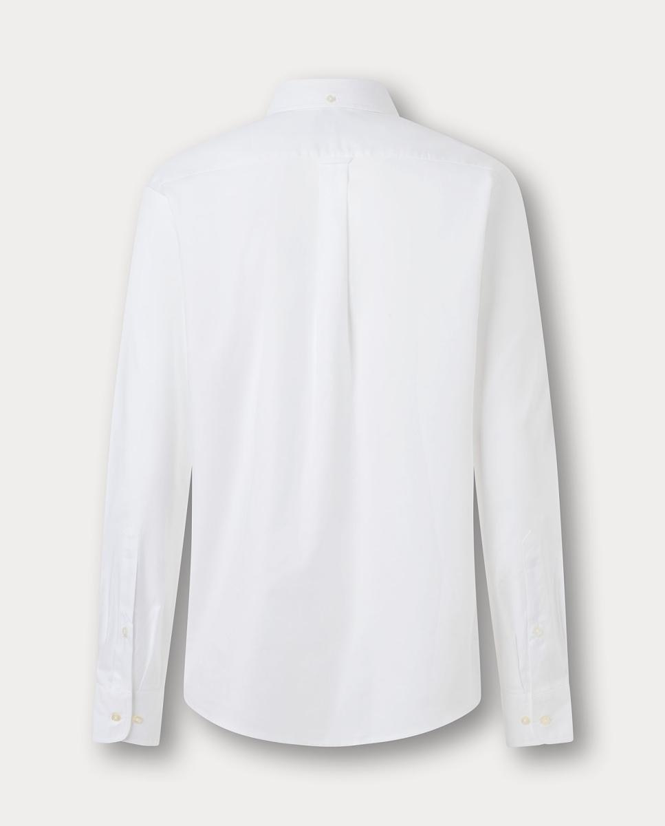 Camisa oxford de hombre lisa fit club con logo birdie - FACONNABLE - Blanco Blanco-2