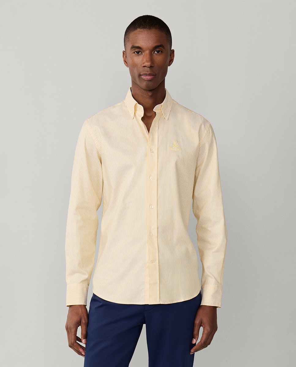 Imagem 0 de Camisa Oxford Regular Fit às Riscas