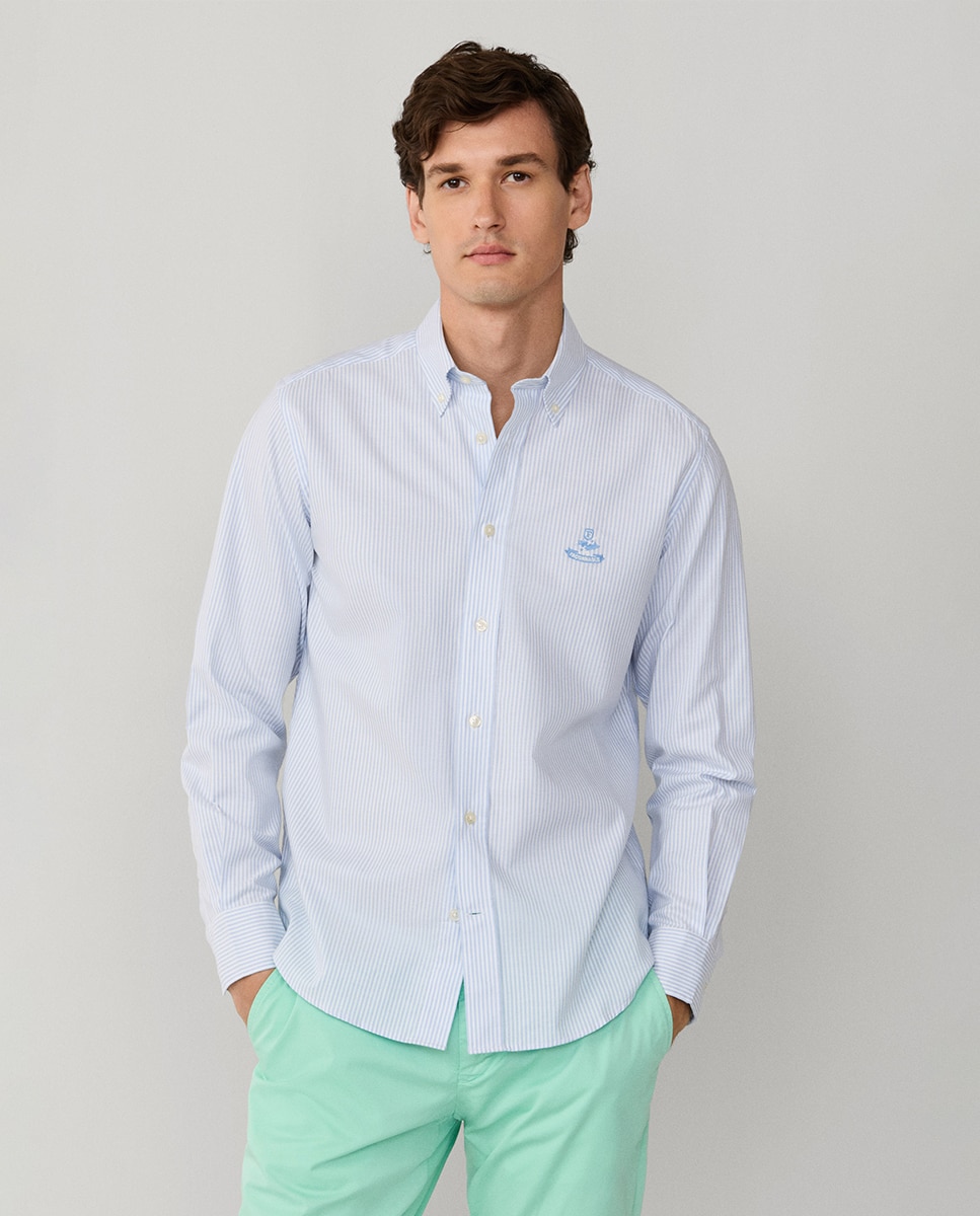 Imagem 0 de Camisa Oxford Regular Fit às Riscas