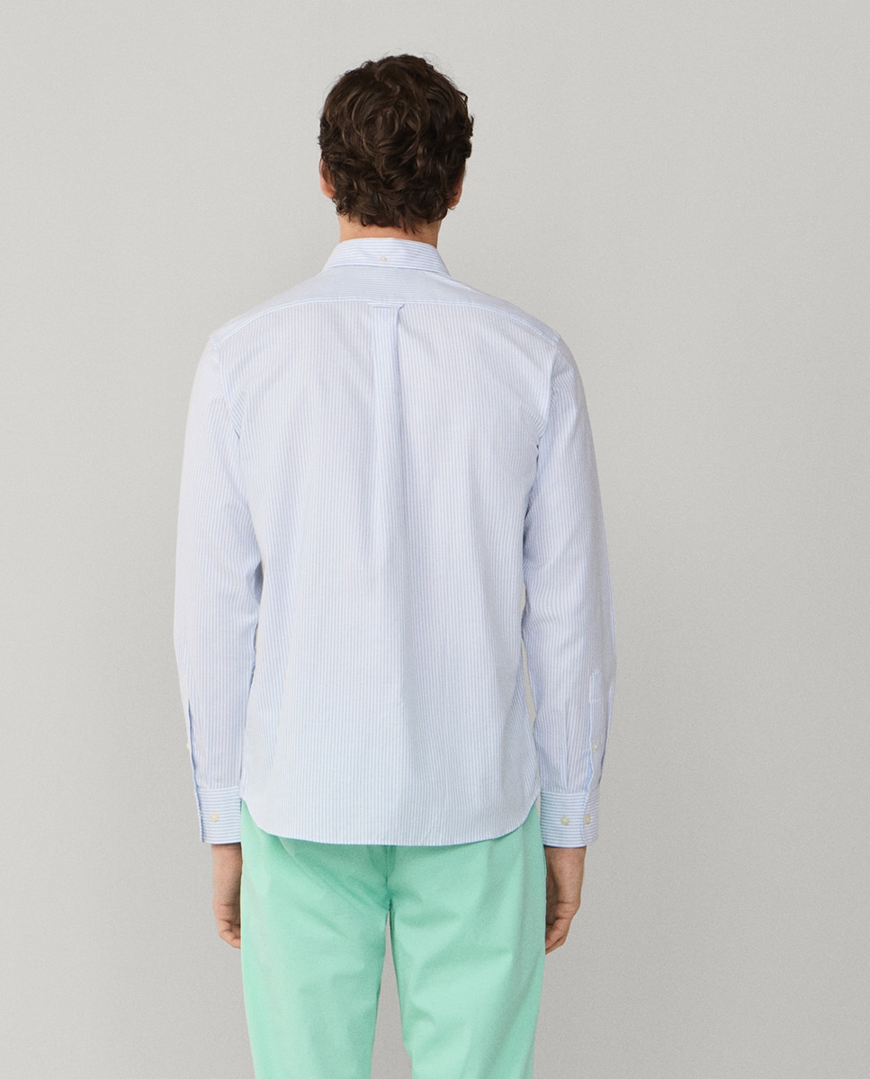 Camisa oxford de hombre fit regular rayas - Façonnable - Azul Azul-2