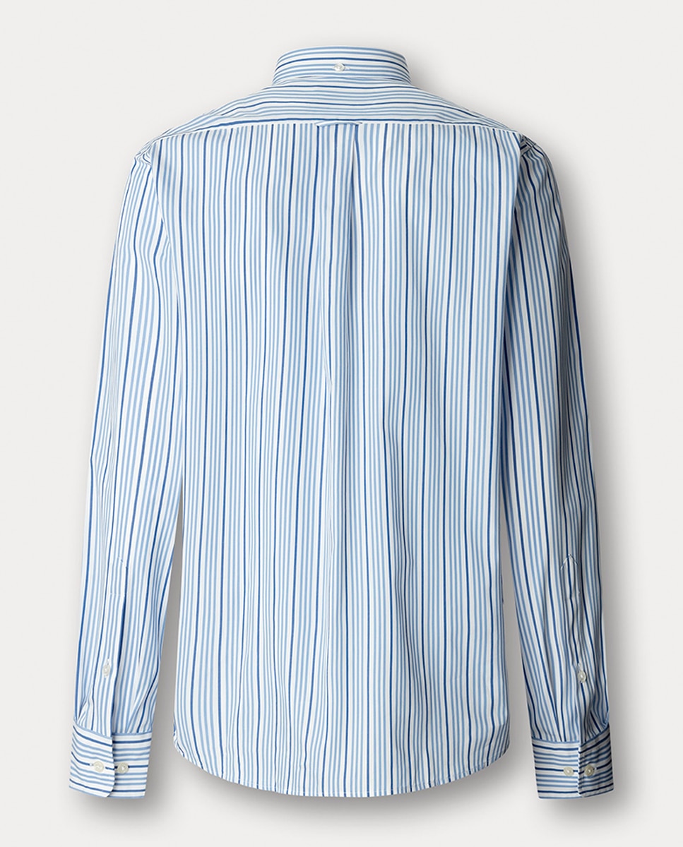 Camisa às Riscas Bicolor Fit Club Azul-2