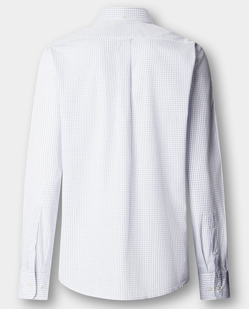 Camisa aos Mini Quadrados Fit Club Azul-8